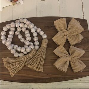 Tan Bow Hair Clips for Kids